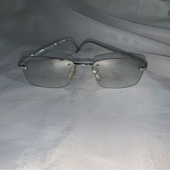 20) CHRISTIAN DIOR gray ombré Tiger rimless SUNGLASSES w/clamshell case - Picture 8 of 10